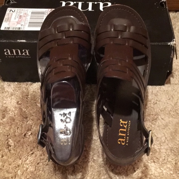 NWT A.N.A. Jillian brown snakeskin sandal heel 6.5 - Picture 5 of 9